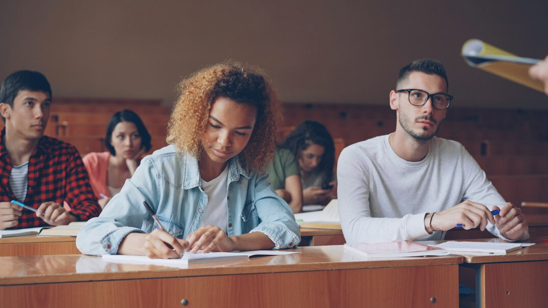 group of students in class