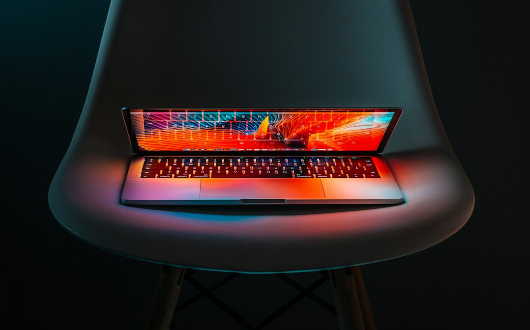 laptop with code editor open